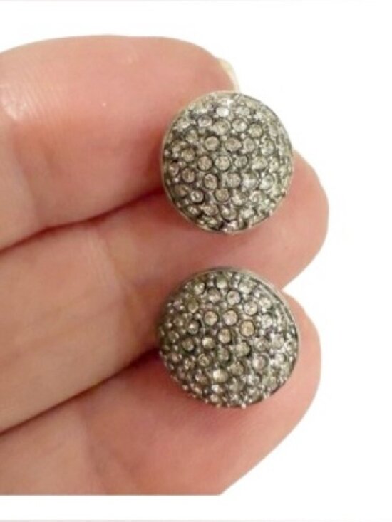 Jewelry - Silver tone & Clear Stone Bling Stud pierced Earrings